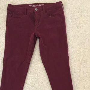 American Eagle Outfitters Maroon Jeggings (short)